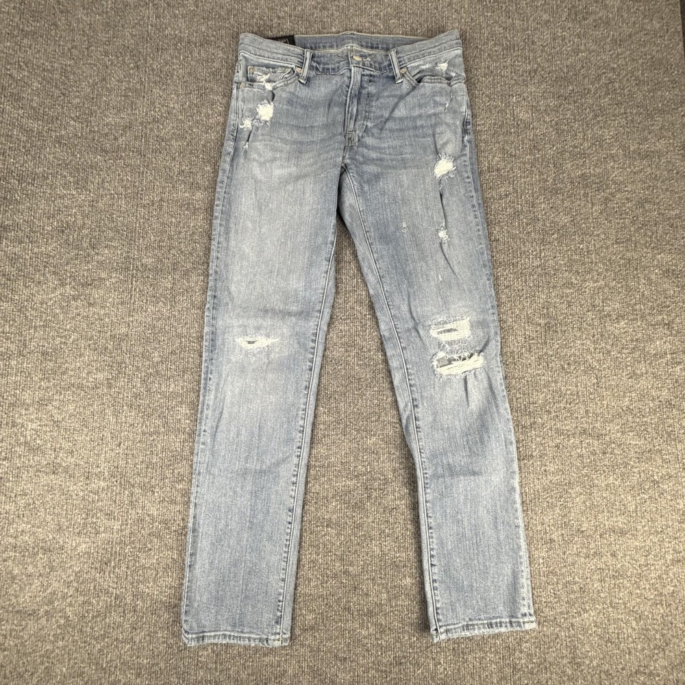 Abercrombie & Fitch Jeans Mens 31x32 Light Wash Langdon Slim‎ Distressed Denim